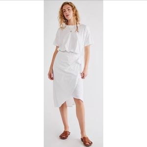 NWOT Brand New Never Worn Free People Leila Midi Wrap Dress L White
